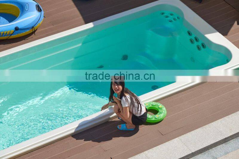 Balboa System Portable Rectangular Fiberglass Swimming Pool With Massage Spa Jets