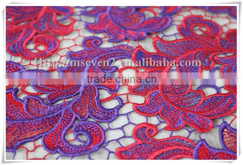 Best selling cold water soluble poly textile embroidered fabrics