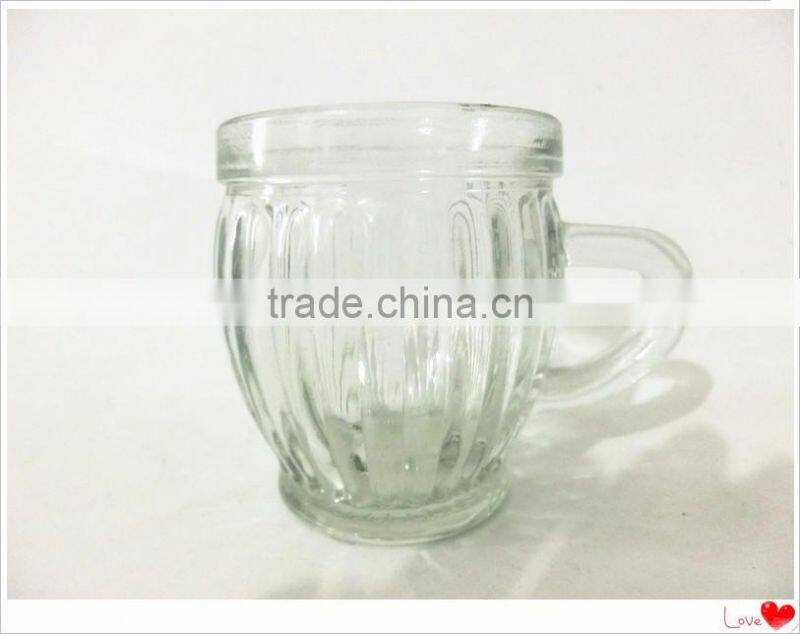 Food Grade Glass Ice Cream Empty Cup with Handle 110ml