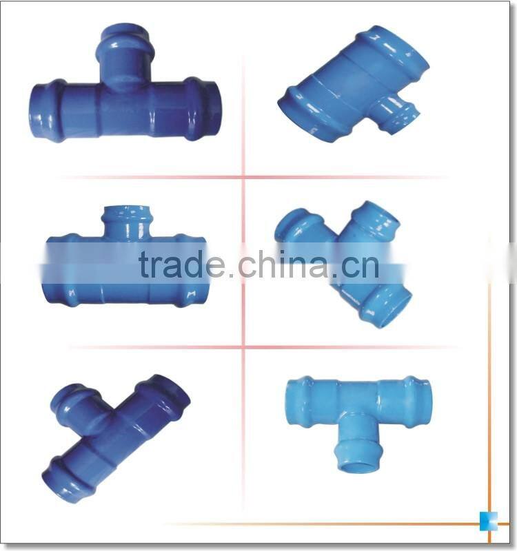 OEM custom foundry cast iron casting epoxy coated ductile iron pipe fitting