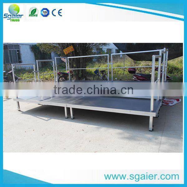 18mm thickness board aluminum seatings with guardrail used for stadium and church