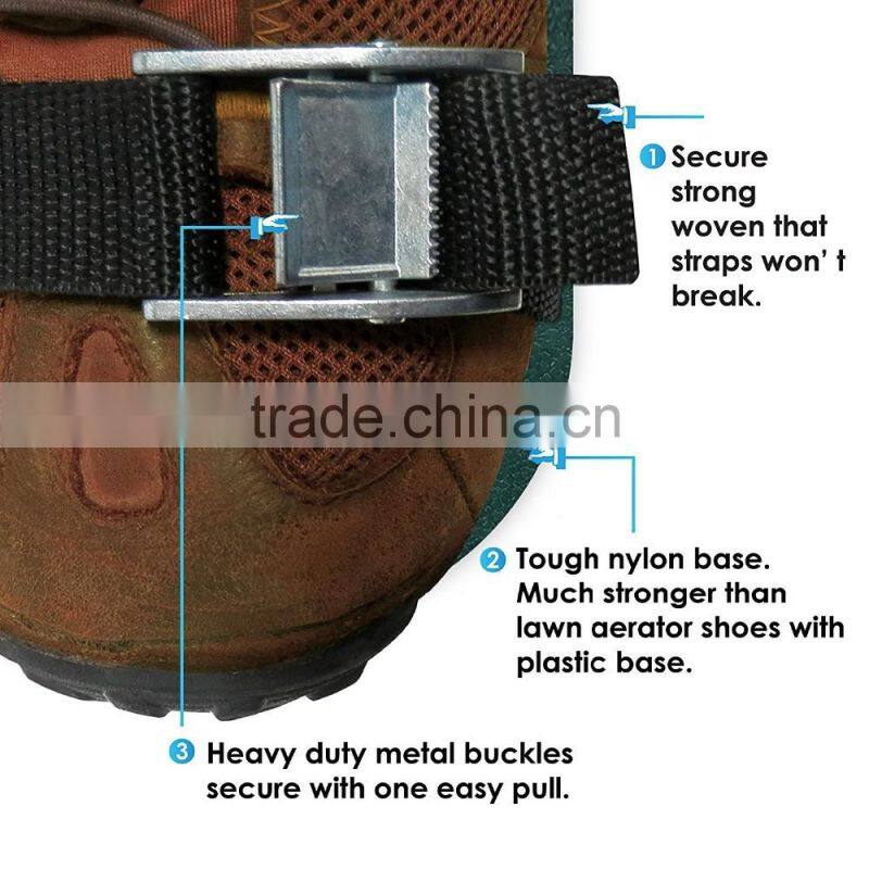 Lawn Aerator Shoes - 4 Straps with Metal Buckles