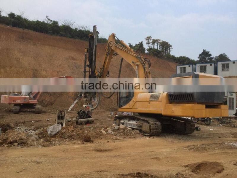 Full hydraulic rock drill mounted on excavator AH140
