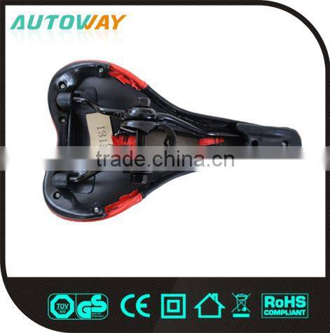 Black Red Cool Leather Bike Saddle