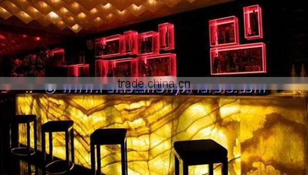 NATURAL STONE BACKLIT ONYX COUNTERTOPS FOR BAR RECEPTIONS