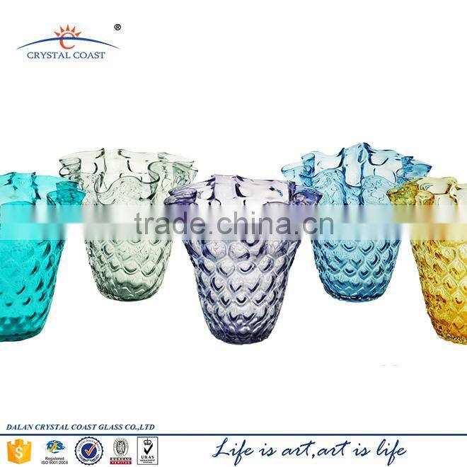 Wholesale cheap glass Flower Vase/gold color Vase/Murano Glass Vases