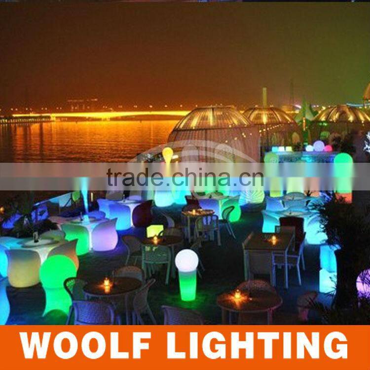 PE Plastic rechargeable LED round cocktail table furniture