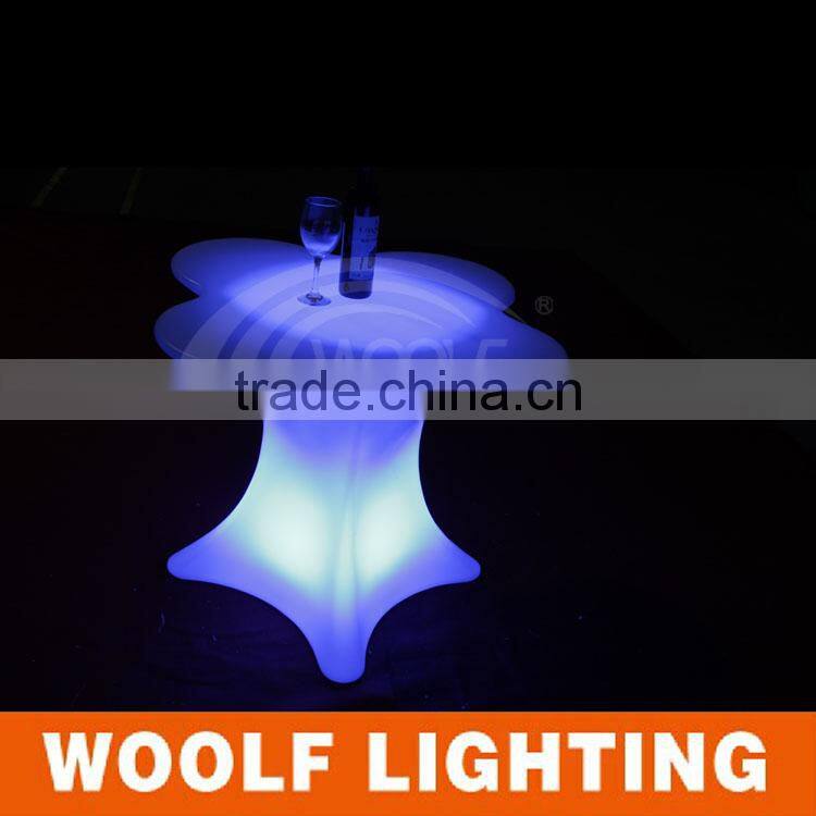 Modern Four-leaf Clover Shape Illuminated Restaurant and Coffee Shop Used glowing LED Table LED furniture