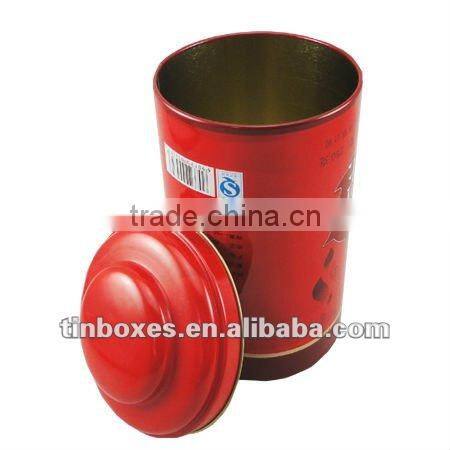 round tea tin canister