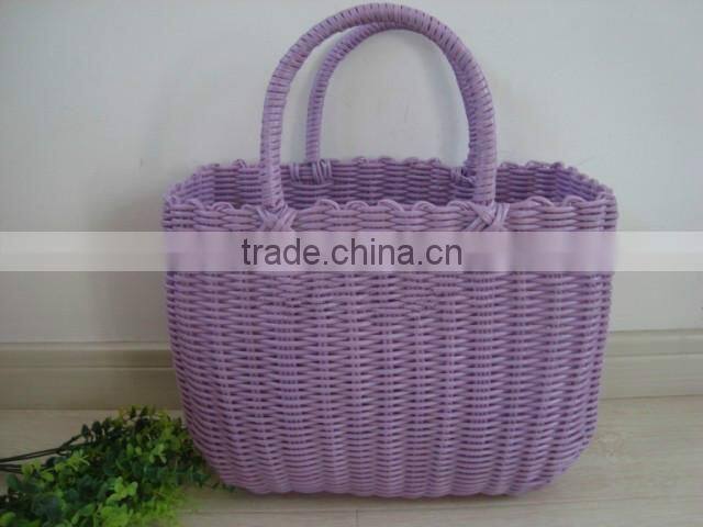 wholesale round flat plastic rattan basket plastic basket for fruit plastic bread basket