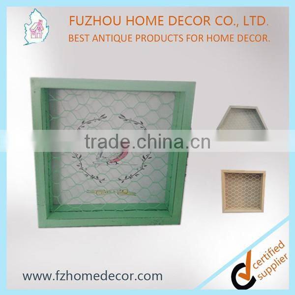 hanging wire frame shelf with colorful cube sets