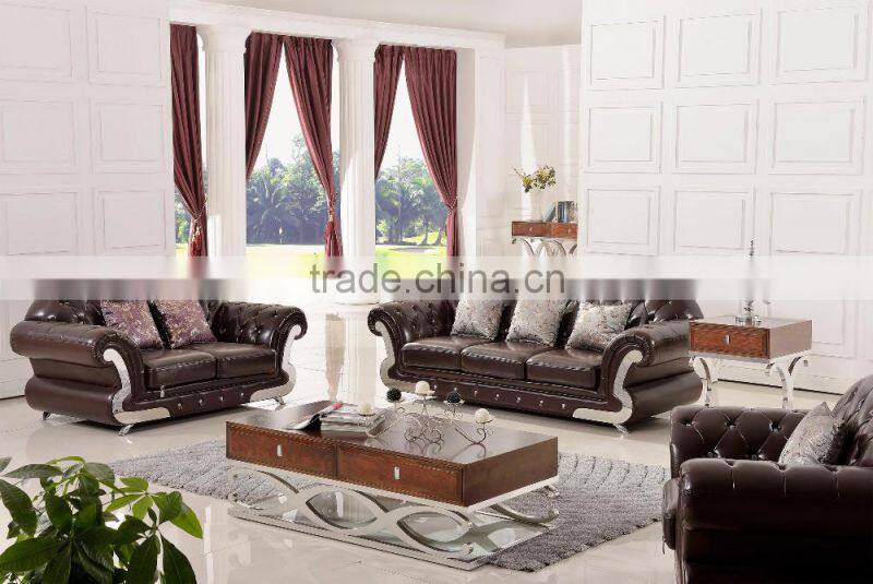 EF-003 Top Grain Leather Hot Sale Sofa Set Living Room Furniture