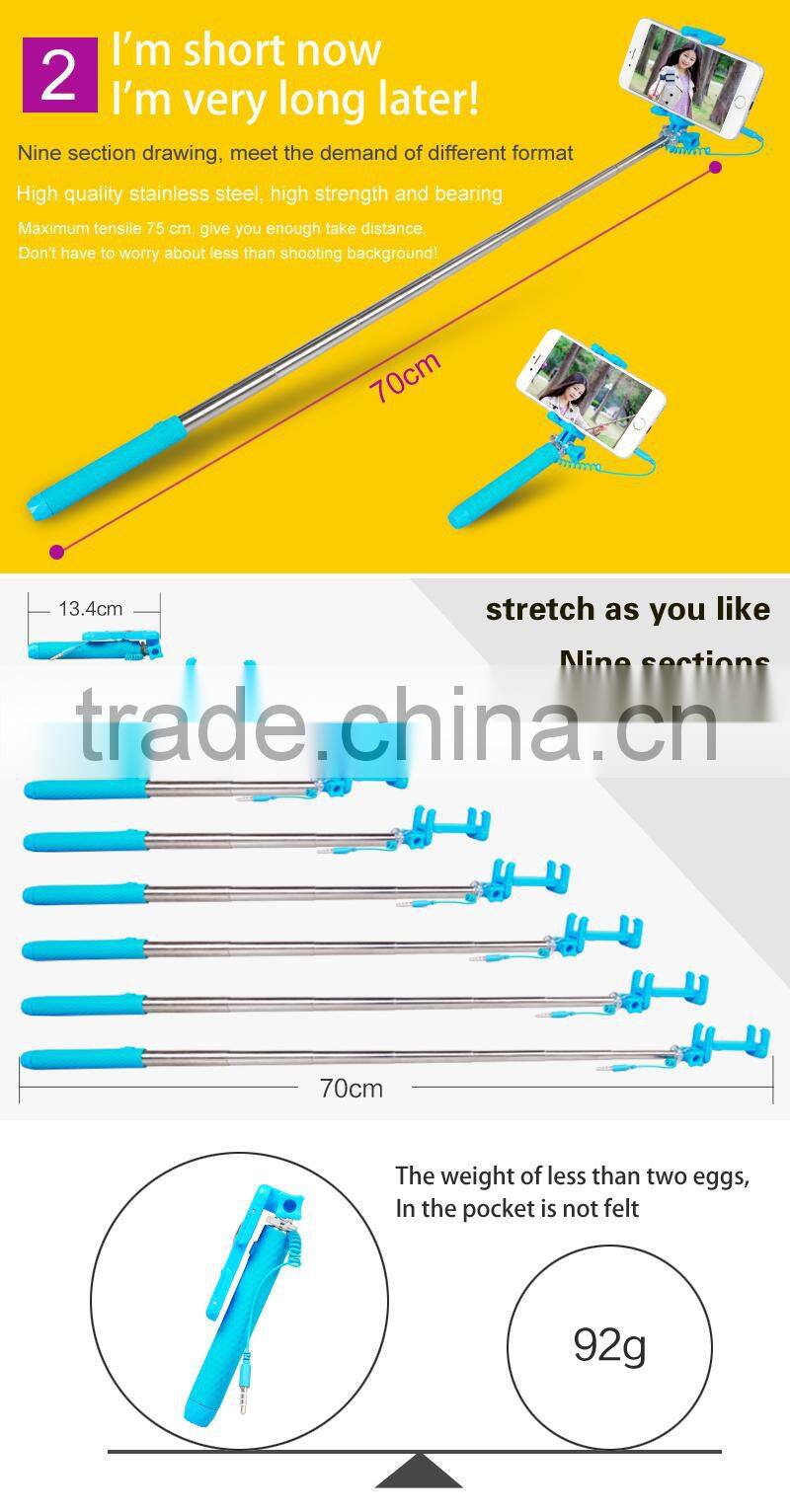 Wholesale foldable mini wired monopod