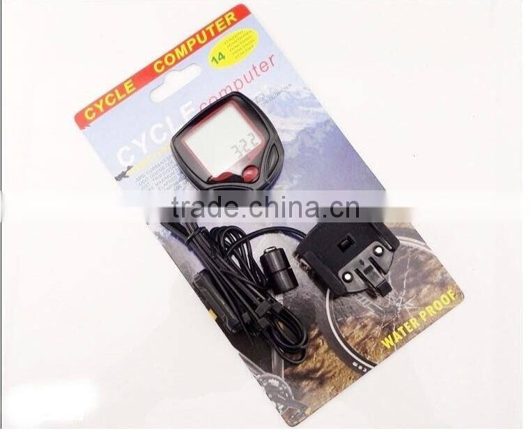 2015 Most Popular Promotion Multifunction Mountain Bike Waterproof Cycle Computer LCD Display Bicycle Computer