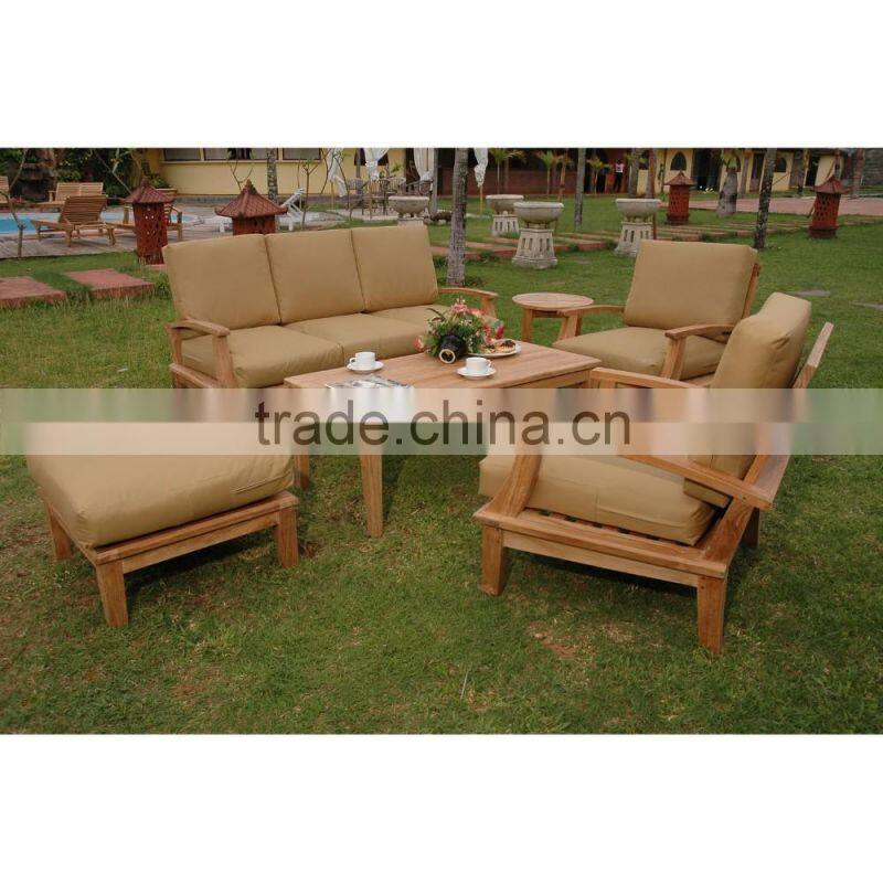 2017 Trade Assurance Large set conversation solid teak wood design modern garden sofa set