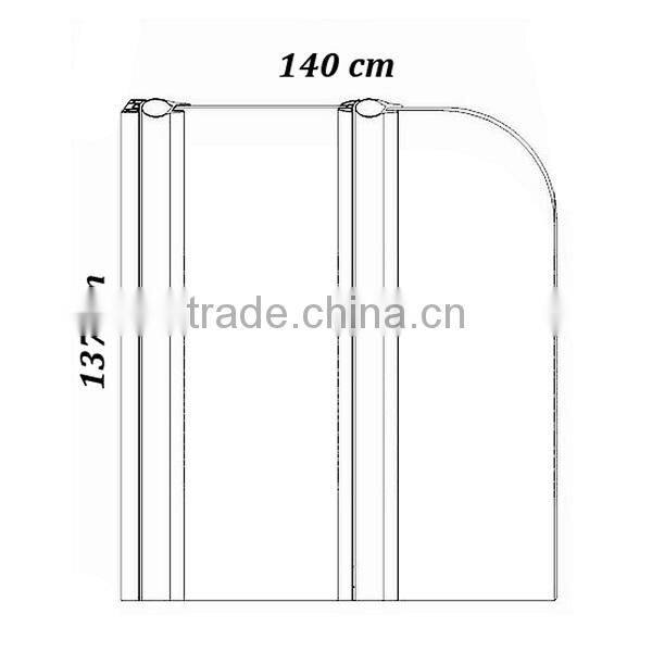 Two Panels Corner Bath Shower Screen