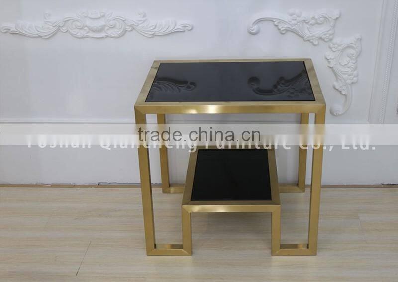 2016 Eurpean style brushed golden stainless steel side table