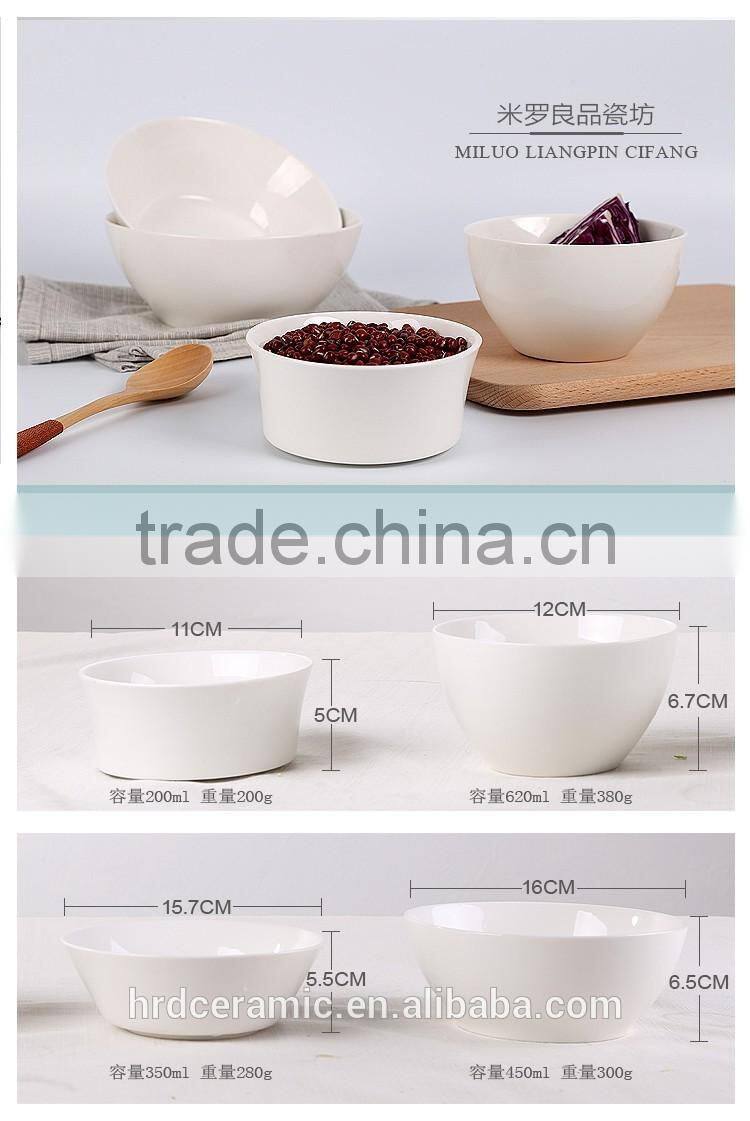 450ml cheap custom printed ceramic soup bowl , color porcelain deep round bowl