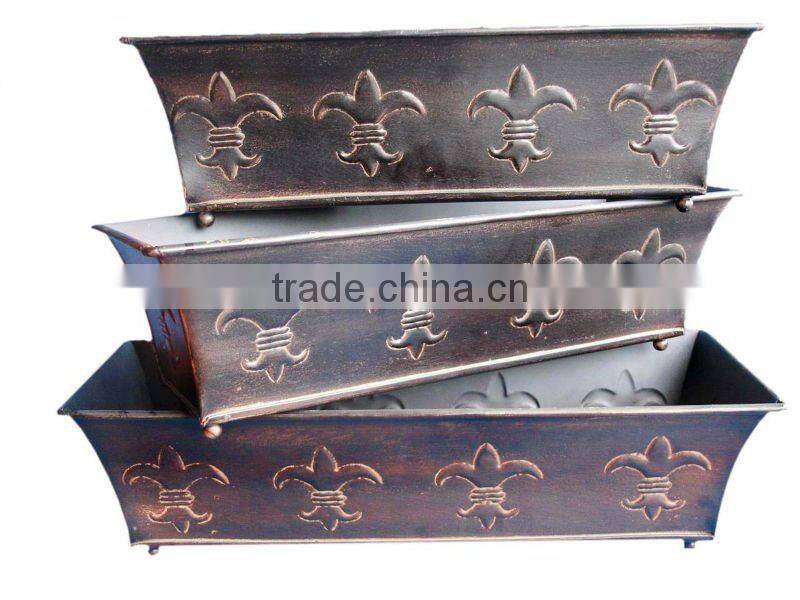 Fleur de lis planters, Long Window Planters