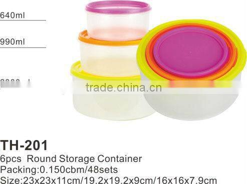 Round plastic food strorage lunch box and food container meal prep containers boite a vivres die Kasserolle