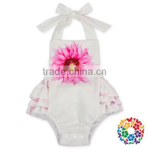 Summer Clothes Baby Girl's Floral Print Ruffles Romper