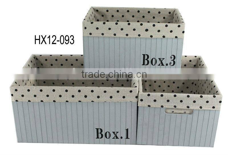 Rectangular Bamboo Storage Basket with lid S/3