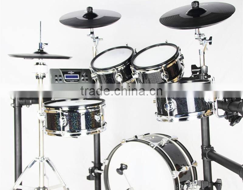 5 pc black wooden digital drum set
