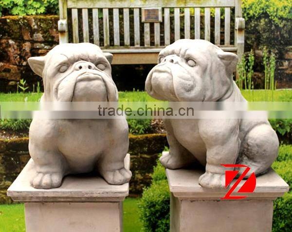 marble bulldog sculpture for garden decoration