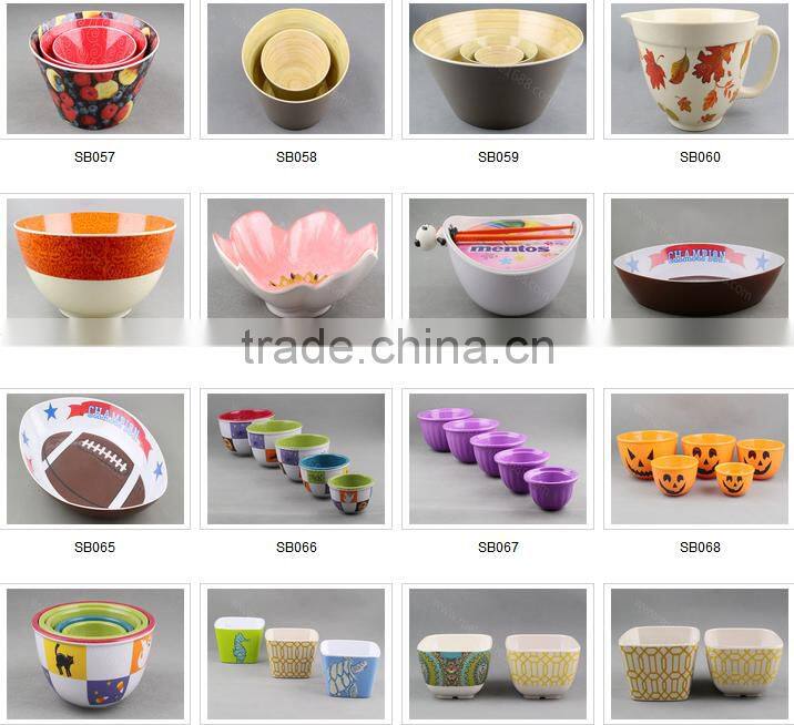 Large melamine salad bowl custom printing melamine dinner bowl