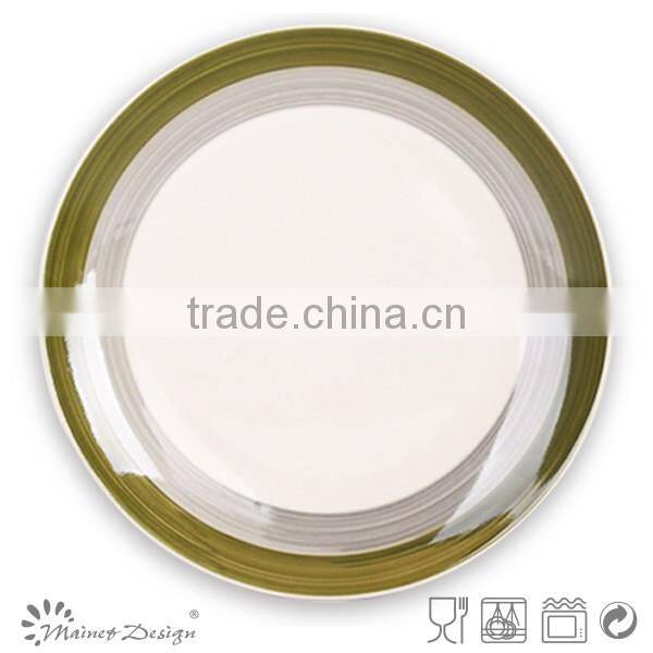 cheap round handpainting ceramic dinner plate