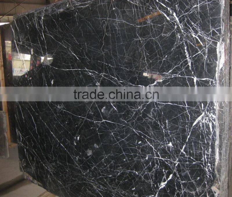 Polished Black Marquina marble tile