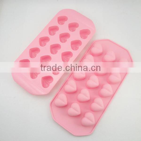 FDA 15 hearts silicone jelly candy mold