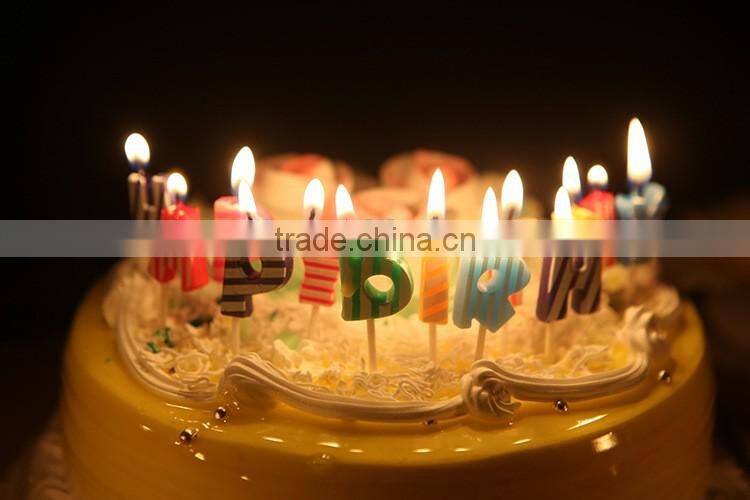 Point and Stripe Coloured English Character Shape Happy Birthday Candle