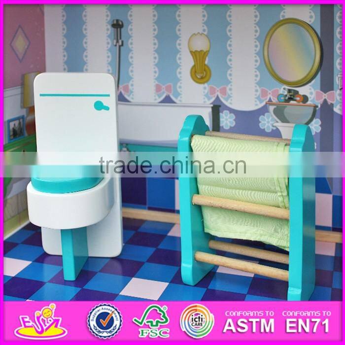 2017 New products lovely children wooden large dolls house W06A037