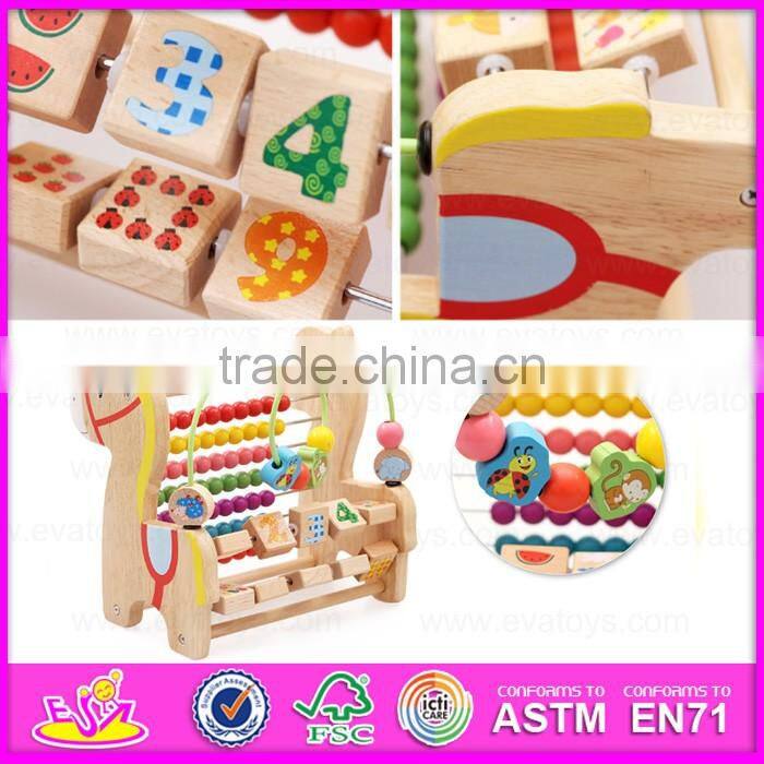 2016 brand new wooden beads toy, lovely educational wooden beads toy, cute preschool wooden beads toy W11B087