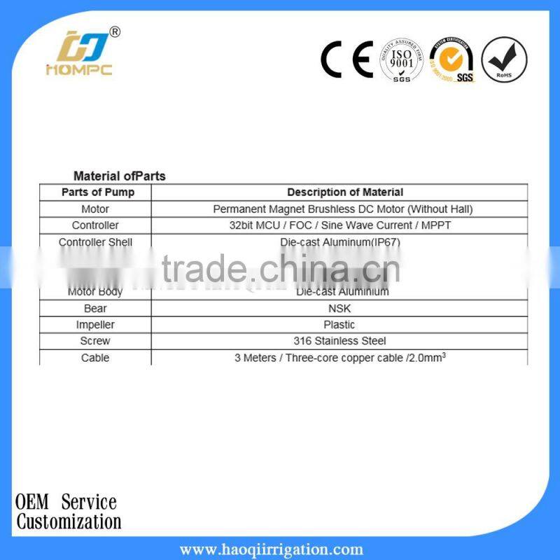 48V DC Swimming Pool Pump solar water pump system