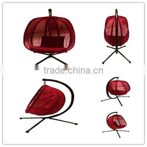 Customized red teslin hanging egg chair for relax for hot sale