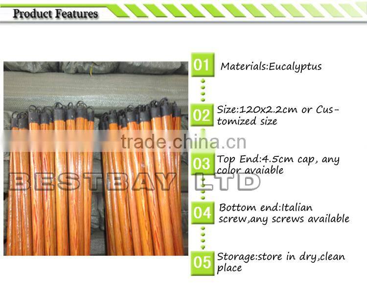 Factory direct sale pvc coated wooden broomstick, wooden stick, wooden broom handle