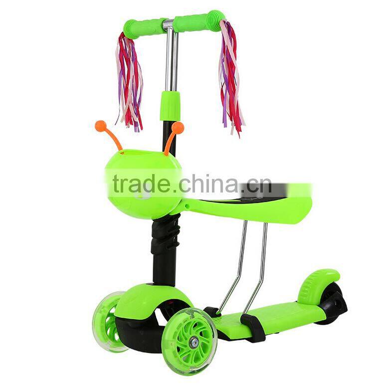 3 in 1 scooter factory price 3 wheel pu flashing Aluminum mini kids scooter cheap sale