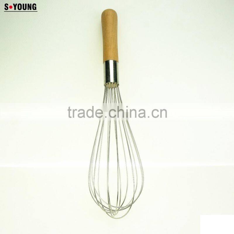 37031 stainless steel Whisk with wooden handle