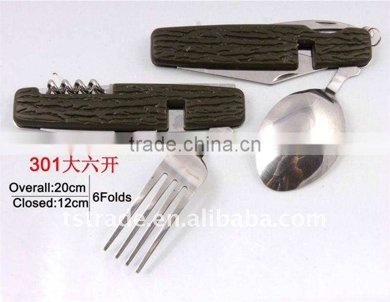 2014 new 6fold new Multi Tableware/Outdoor Tableware/Multi knife/Pocket knife( 301 )
