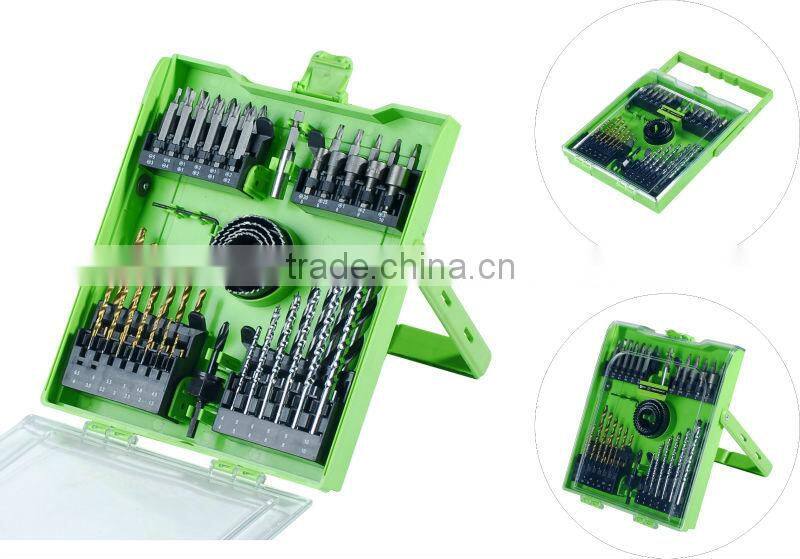 54 piece wood drill / twist drill / masonry drill and bit set