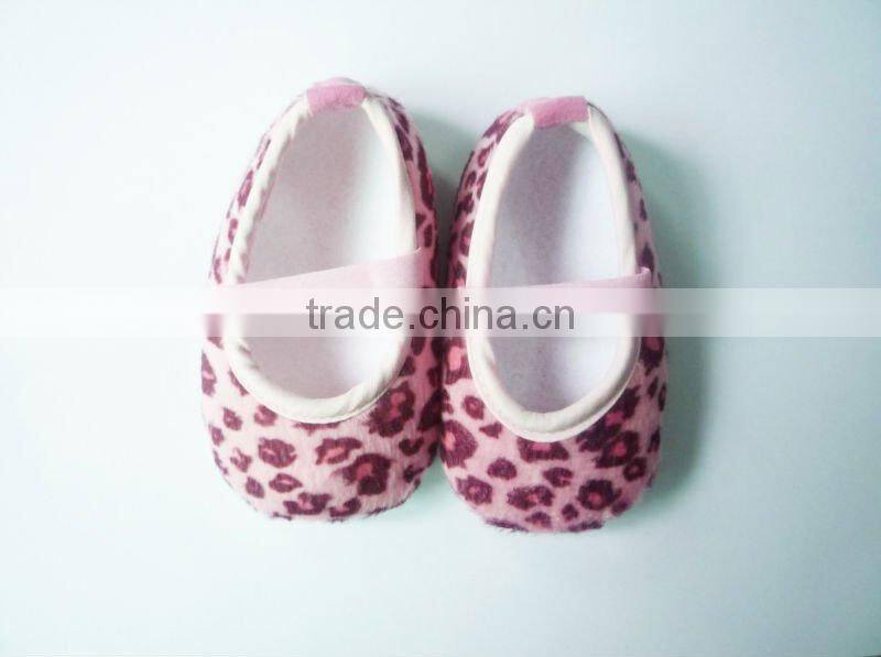 fashion leopard baby shoes soft cotton material for glue any decorate in the back