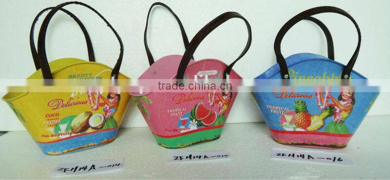 Lavender design metal handicraft basket