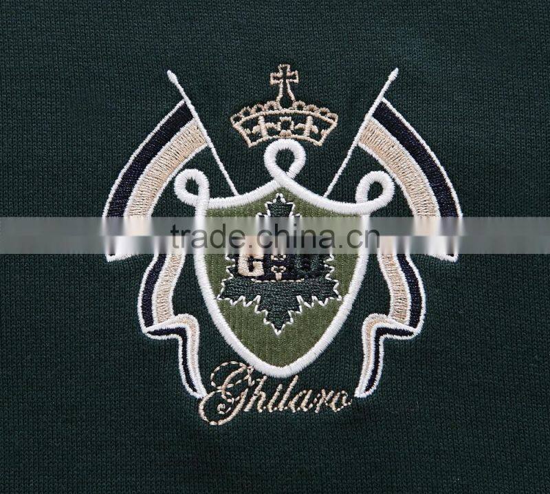 Men's Pique knit long sleeve t shirt 100%cotton