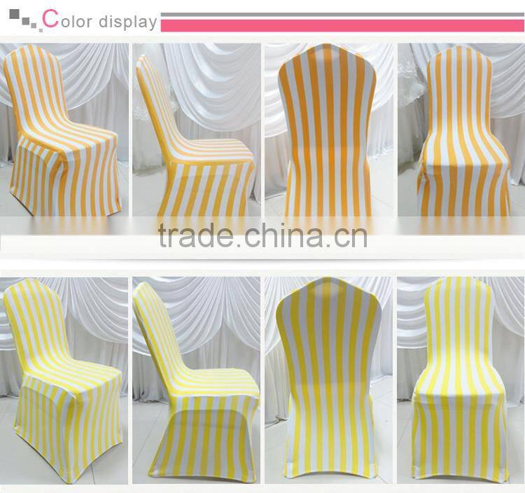 Hot sale elastic spandex stripe chair cover for wedding decoration banquet decoration