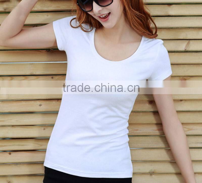 95% cotton 5% spandex plain women slim fit shirt