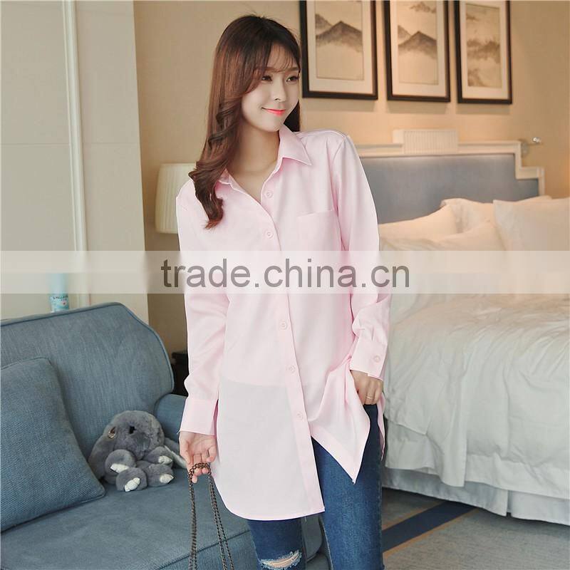 2017 new tops ladies long sleeve woman chiffon fashion ladies blouse