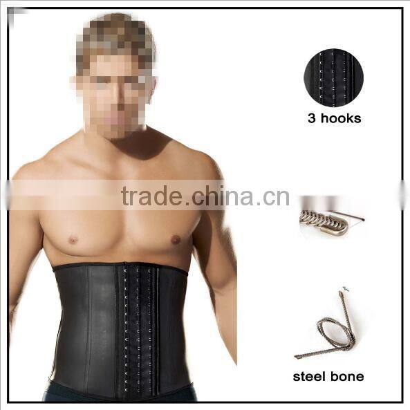 100% Latex Men Corset Shapewear Waist Trainer For Slimming