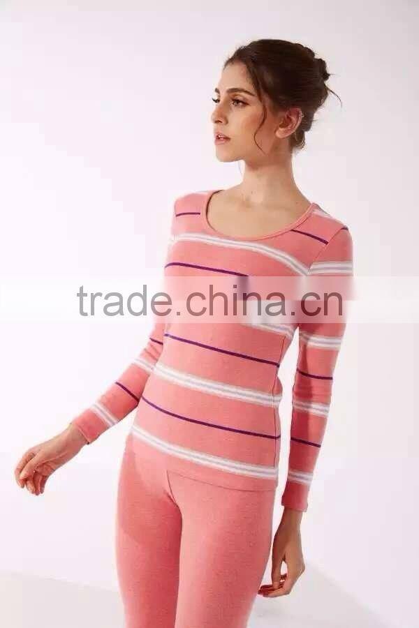 Hollow out long johns body shaper sexy women thermal underwear striped long jogns underwear